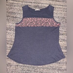 Twenty Second Tank with Pink Leopard Accent